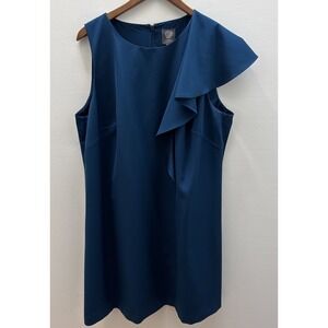 vince camuto One Should Ruffle Dress Light Navy  Blue Size 14 W